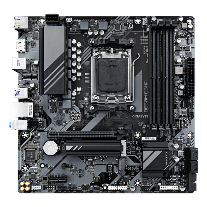 Gigabyte B650M D3HP Motherboard AMD B650 Socket AM5 DDR5 micro ATX PCIe 4.0 M.2 - 9MB65MDHP-00-10 - 4719331857851