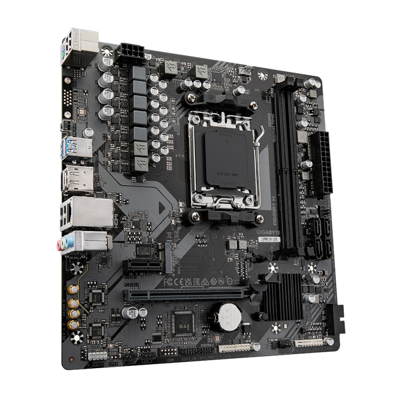 Gigabyte A620M H Motherboard AMD A620 Socket AM5 DDR5 micro ATX PCIe 4.0 M.2 - 9MA62MH-00-G22 - 4719331855512