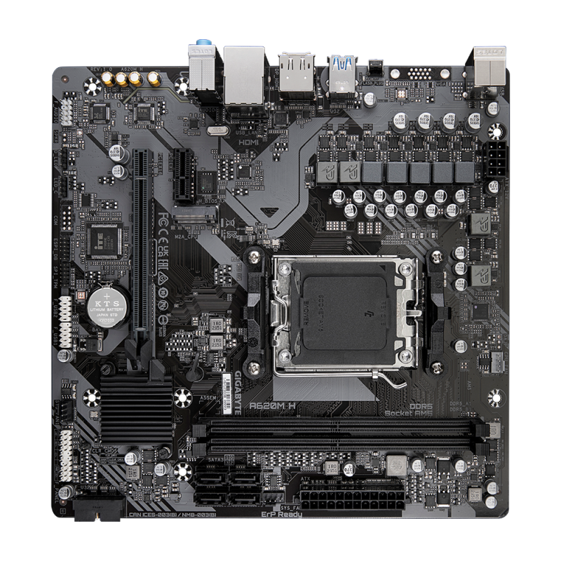 Gigabyte A620M H Motherboard AMD A620 Socket AM5 DDR5 micro ATX PCIe 4.0 M.2 - 9MA62MH-00-G22 - 4719331855512