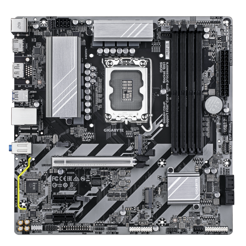 Gigabyte B860M D3HP Motherboard Intel B860 Socket LGA 1851 DDR5 micro ATX PCIe 5.0 M.2 - 9MB86M3HP-00-G10 - 4719331866860