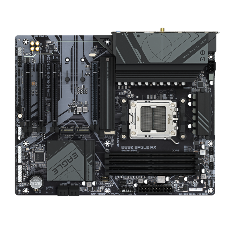Gigabyte B650 EAGLE AX Motherboard AMD B650 Socket AM5 DDR5 ATX PCIe 5.0 M.2 Wi-Fi - 9MB65EGX-00-G11 - 4719331860158