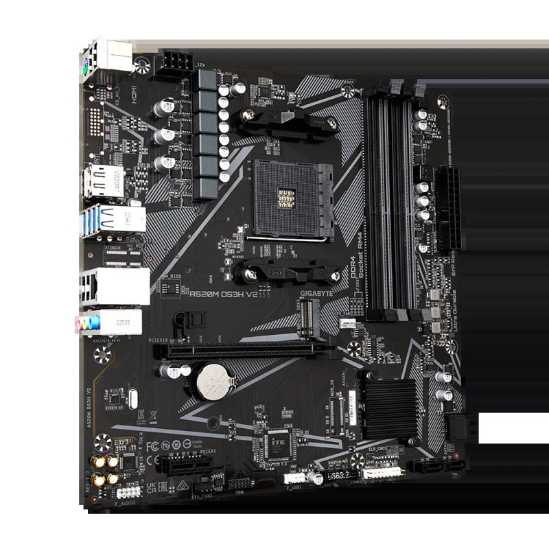 Gigabyte A520M DS3H V2 Motherboard AMD A520 Socket AM4 DDR4 micro ATX PCIe 3.0 M.2 - 9MA52M3H2-00-11 - 4719331854690