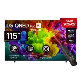 LG 115QNED93B6.AEUQ QNED MiniLED TV Plano 292,0 cm (115") 4K Ultra HD, Smart TV, WebOS26, Wi-Fi, Ethernet, LAN, Bluetooth, Preto - 8806096844663