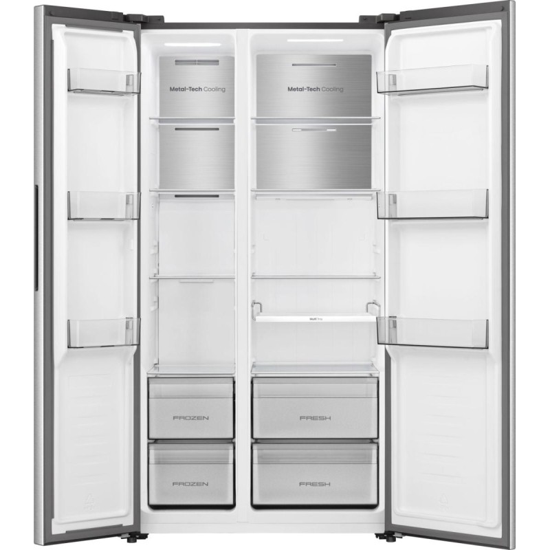 Hisense RS3P538NAIE Frigorífico Americano Side by Side 2 Portas Independente, 527 L, No Frost, Cinzento Aço inoxidável - 6921727087300