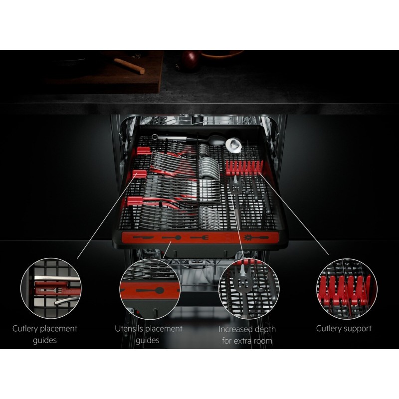 AEG FSE73507P Máquina de Lavar Loiça Encastre, 10 Conjuntos, 45 cm, Aço Inoxidável - FSE73507P - 7333394013817
