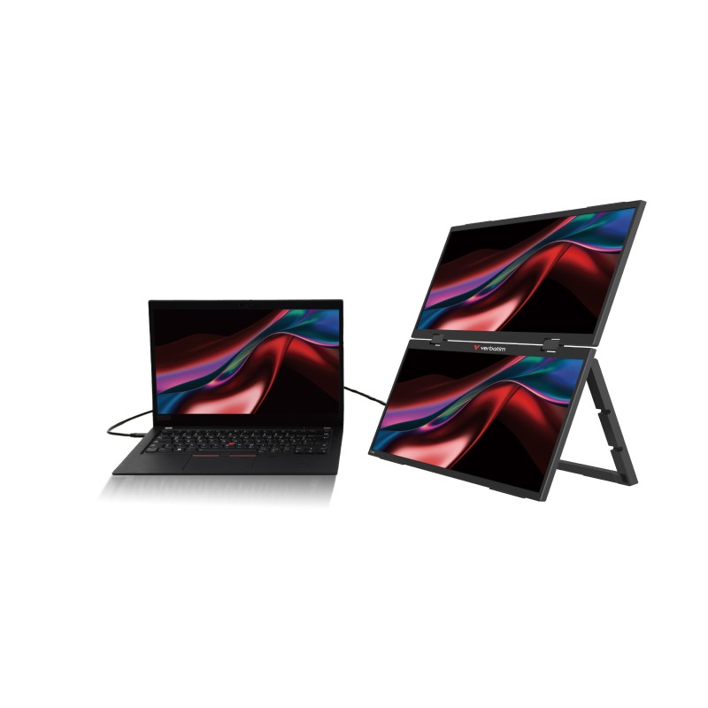 Verbatim 32403 LCD Dual Monitor Portátil Touch Screen Plano 39,6 cm (15,6") Full HD, 60Hz, USB Type-C, Mini HDMI, Colunas Integradas, Multimedia, Táctil, Preto - 0023942324034