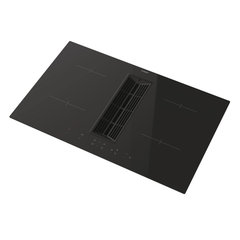 Candy CIH 8I4CF Placa de Indução, 4 Zonas, 83 cm, Exaustor Integrado, Preto - 8059019091723