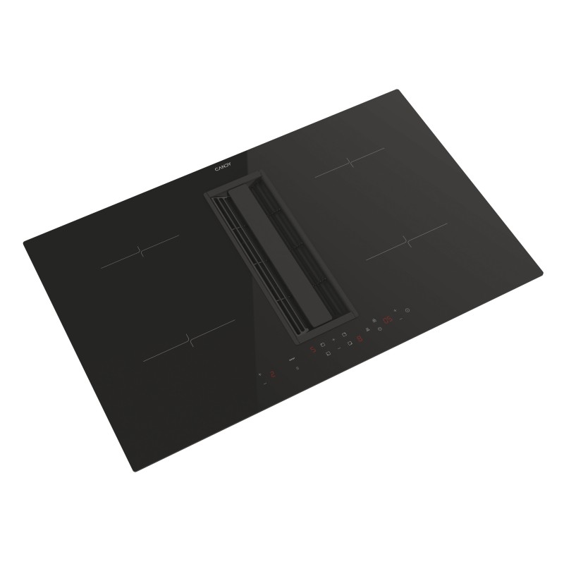Candy CIH 8I4CF Placa de Indução, 4 Zonas, 83 cm, Exaustor Integrado, Preto - 8059019091723