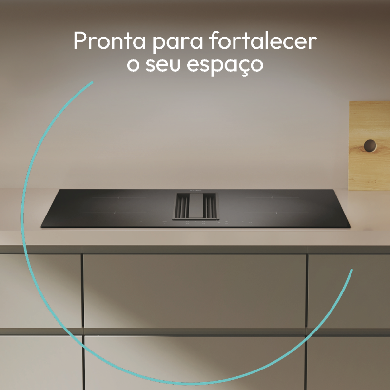 Candy CIH 8I4CF Placa de Indução, 4 Zonas, 83 cm, Exaustor Integrado, Preto - 8059019091723