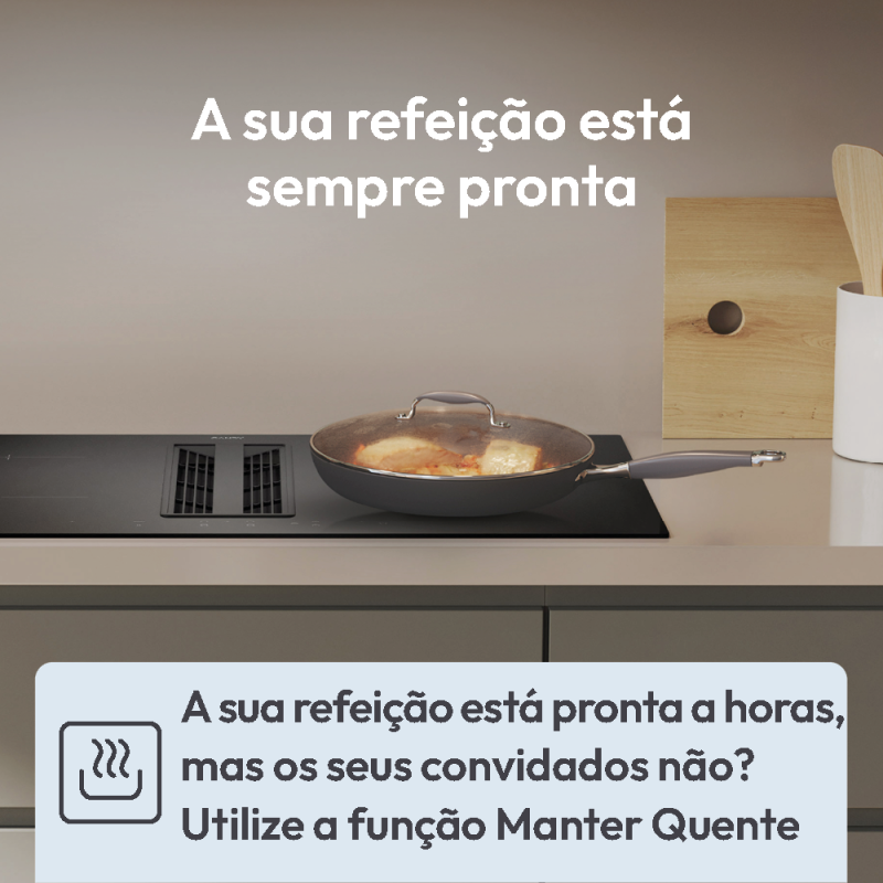 Candy CIH 8I4CF Placa de Indução, 4 Zonas, 83 cm, Exaustor Integrado, Preto - 8059019091723