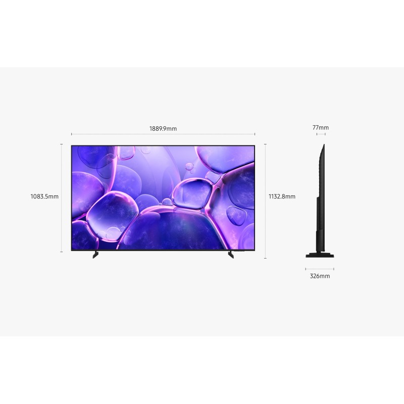 Samsung TU85U8005HUXXC LED TV Plano 216,0 cm (85") 4K Ultra HD, Smart TV, Wi-Fi, Ethernet, LAN, Bluetooth, Preto - 8806097954934