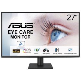 ASUS VA27AQ LCD Monitor Profissional Plano, 68,6 cm (27"), 2560 x 1440 pixels Quad HD, 75Hz, HDMI, DisplayPort, VGA, Altifalantes Integrados, Preto - 90LM06G1-B01171 - 4711387984871