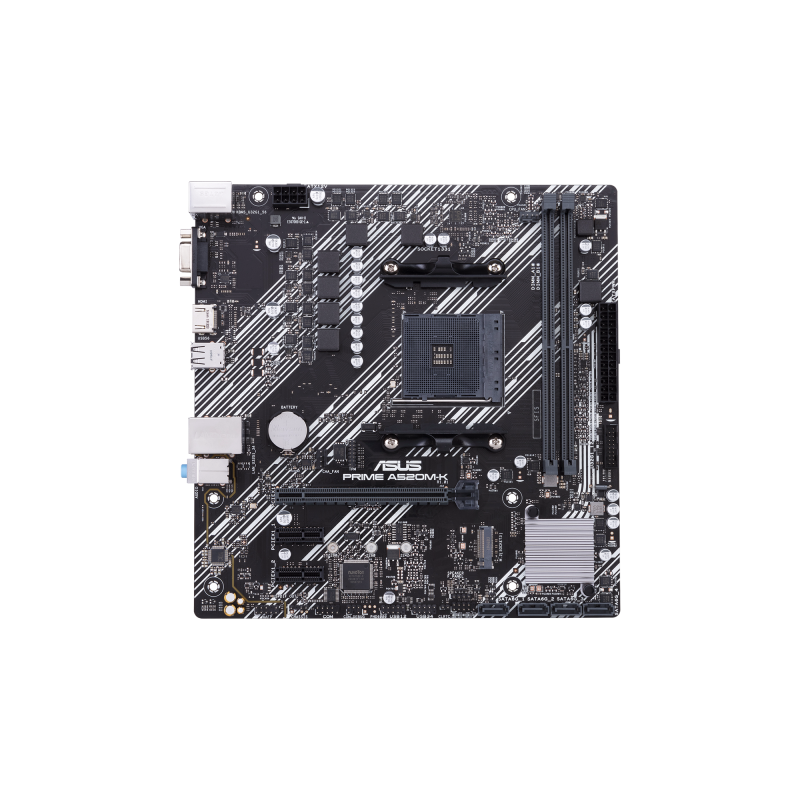 ASUS PRIME A520M-K Motherboard AMD A520 Socket AM4 DDR4 micro ATX PCIe 3.0 M.2 - 90MB1500-M0EAY0 - 4718017826921