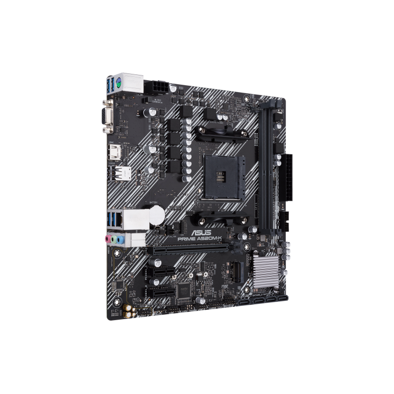 ASUS PRIME A520M-K Motherboard AMD A520 Socket AM4 DDR4 micro ATX PCIe 3.0 M.2 - 90MB1500-M0EAY0 - 4718017826921