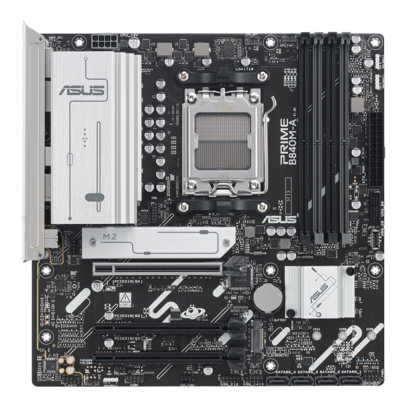 ASUS PRIME B840M-A-CSM Motherboard AMD B840 Socket AM5 DDR5 micro ATX PCIe 4.0 M.2 - 90MB1J10-M0EAYC - 4711387797204