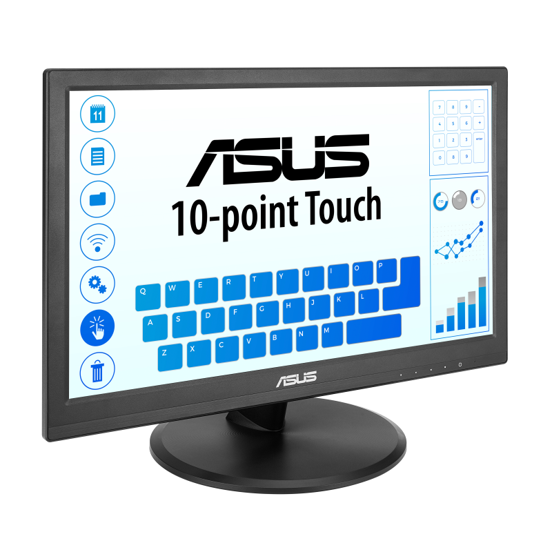 ASUS Touch VT169HE LED Monitor Profissional Plano, 39,6 cm (15.6"), 1920 x 1080 pixels Full HD, 60Hz, HDMI, Táctil, Ajuste de inclinação, Preto - 90LM09V1-B01170 - 4711387406090
