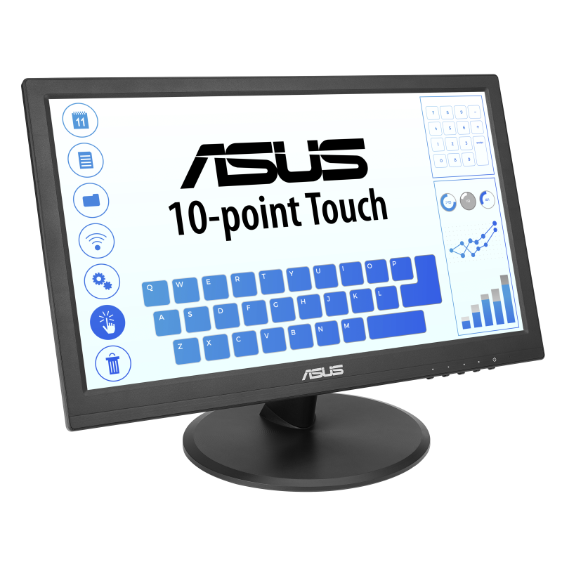 ASUS Touch VT169HE LED Monitor Profissional Plano, 39,6 cm (15.6"), 1920 x 1080 pixels Full HD, 60Hz, HDMI, Táctil, Ajuste de inclinação, Preto - 90LM09V1-B01170 - 4711387406090