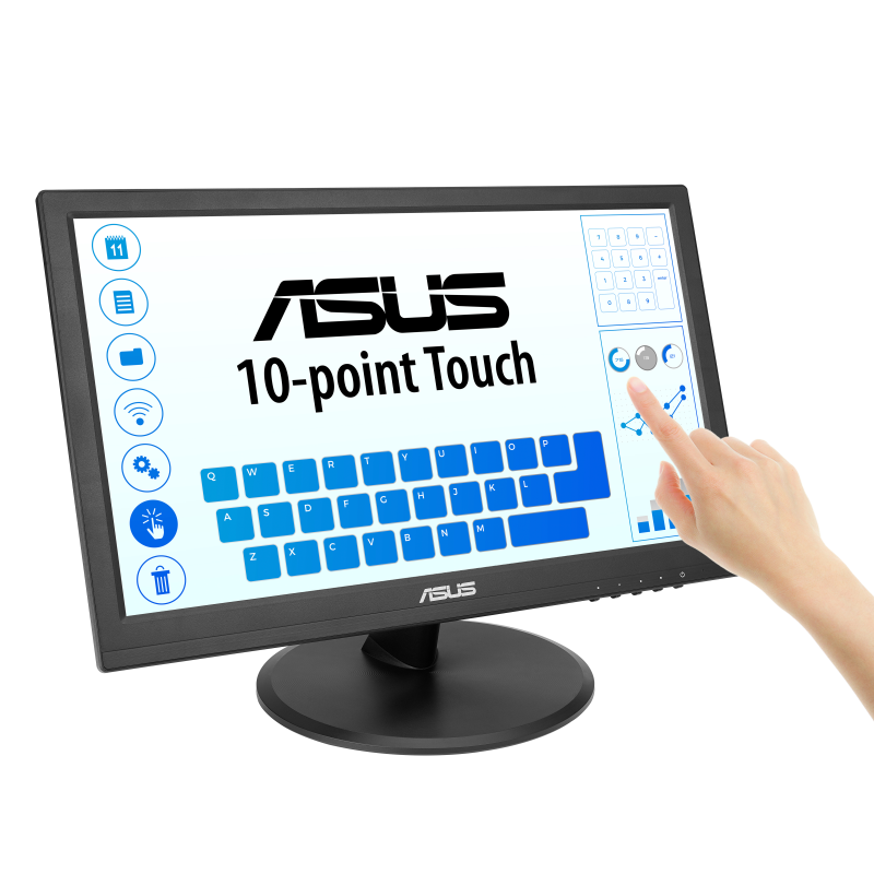 ASUS Touch VT169HE LED Monitor Profissional Plano, 39,6 cm (15.6"), 1920 x 1080 pixels Full HD, 60Hz, HDMI, Táctil, Ajuste de inclinação, Preto - 90LM09V1-B01170 - 4711387406090
