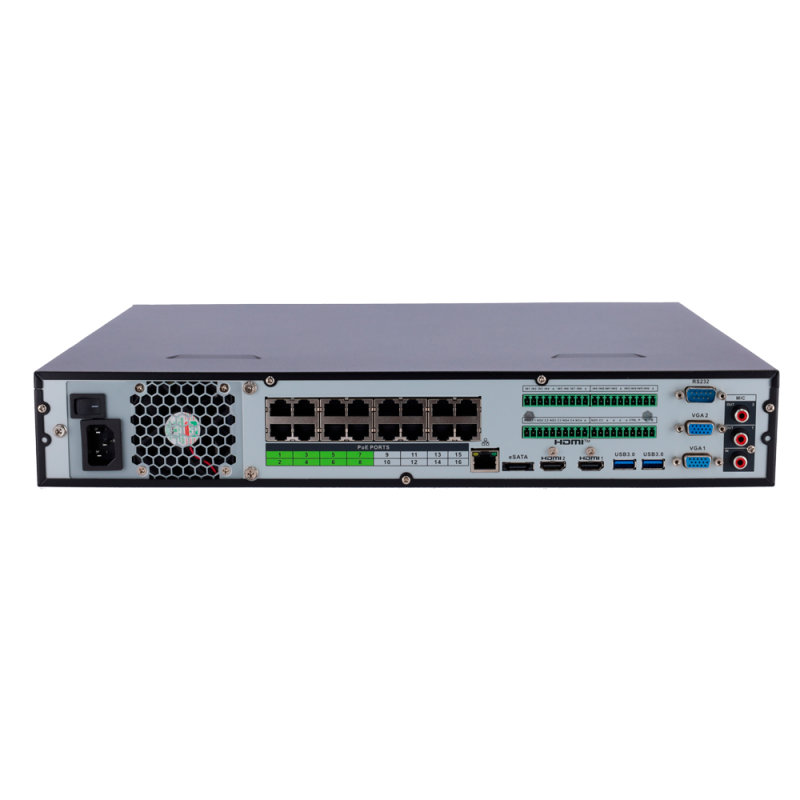 X-Security XS-NVR6464A-16P-WIZ Gravador NVR, 64 CH, 64 IP, 16 PoE, 32 MP, 384 Mbps, 4 HDD até 64 TB, HDMI 4K e VGA, IA, WizSense, Metadados e AcuPick - 8435325487229
