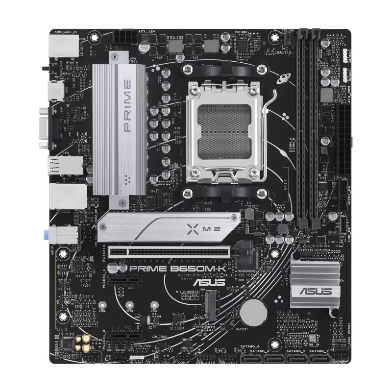 ASUS PRIME B650M-K Motherboard AMD B650 Socket AM5 DDR5 micro ATX PCIe 5.0 M.2 - 90MB1F60-M0EAY0 - 4711387236628