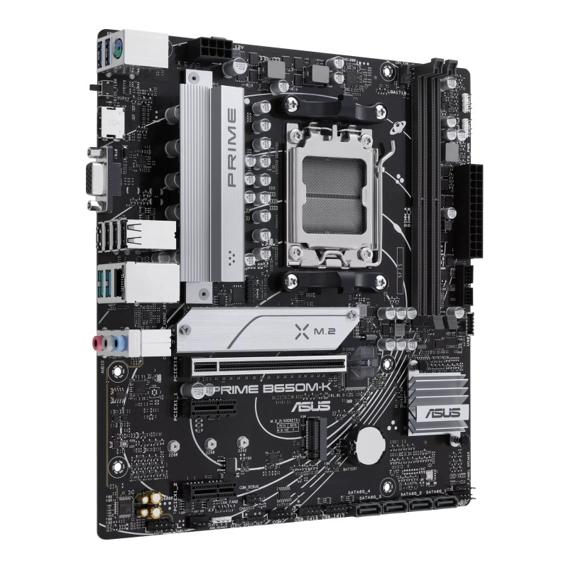 ASUS PRIME B650M-K Motherboard AMD B650 Socket AM5 DDR5 micro ATX PCIe 5.0 M.2 - 90MB1F60-M0EAY0 - 4711387236628