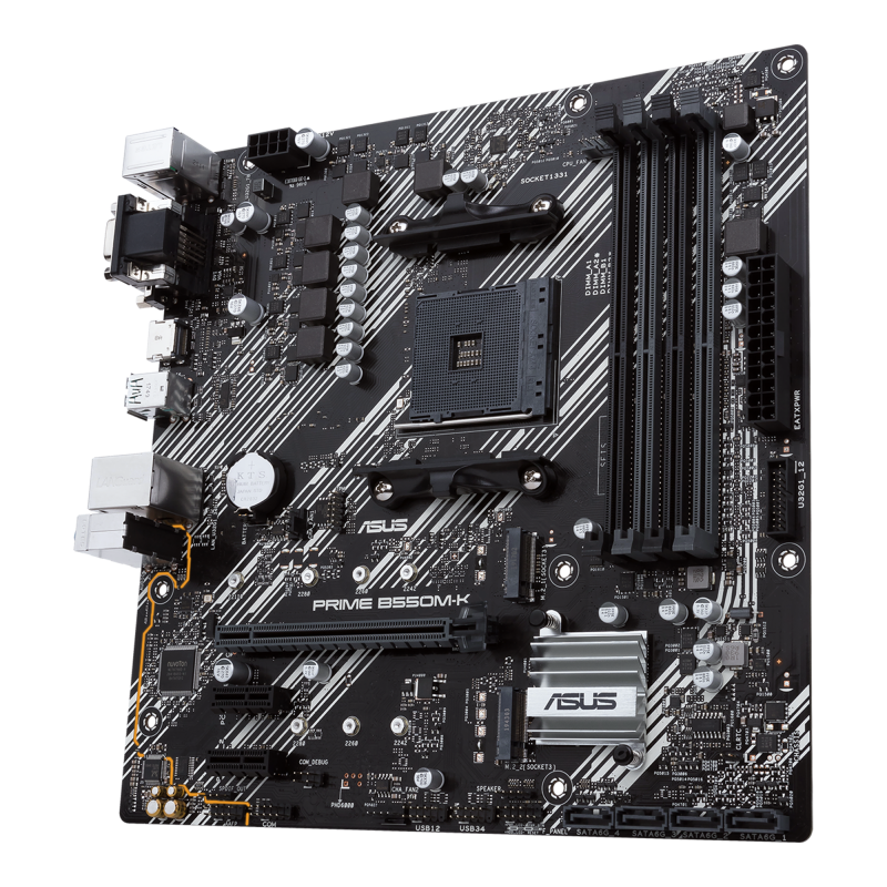 ASUS PRIME B550M-K Motherboard AMD B550 Socket AM4 DDR4 micro ATX PCIe 4.0 M.2 - 90MB14V0-M0EAY0 - 4718017758284