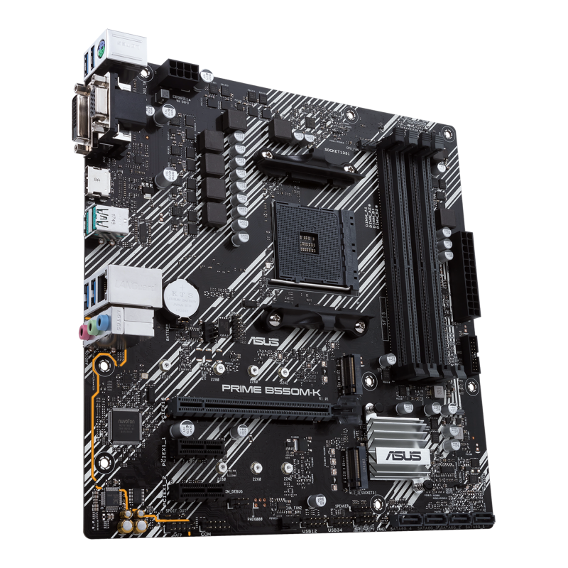 ASUS PRIME B550M-K Motherboard AMD B550 Socket AM4 DDR4 micro ATX PCIe 4.0 M.2 - 90MB14V0-M0EAY0 - 4718017758284