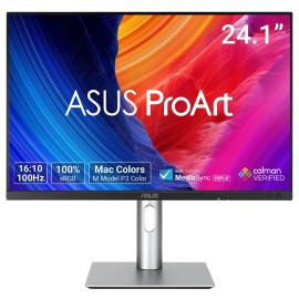 ASUS ProArt PA248QFV IPS Monitor Profissional Plano, 61,2 cm (24.1"), 1920 x 1200 pixels WUXGA, 100Hz, HDMI, DisplayPort, Ajuste de Altura, Pivot, Altifalantes Integrados, Preto e Prateado - 90LM05K1-B01K71 - 4711636032728