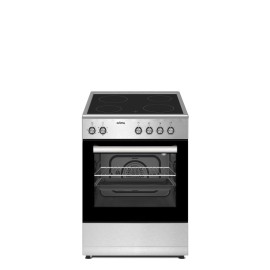 Orima OR-647-VIT Fogão Elétrico, 4 Queimadores, Mesa Vitrocerâmica, Forno 56 L, 59,8 cm, Half-inox - 030141 - 5603883213267