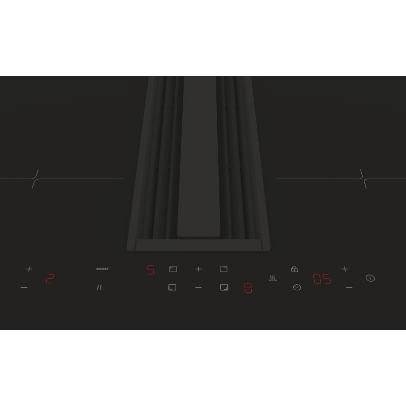 Candy CIH 6I4CF Placa de Indução, 4 Zonas, 60 cm, Exaustor Integrado, Preto - 8059019091747