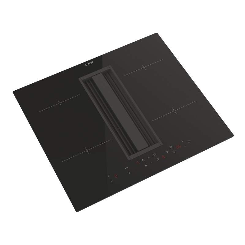 Candy CIH 6I4CF Placa de Indução, 4 Zonas, 60 cm, Exaustor Integrado, Preto - 8059019091747