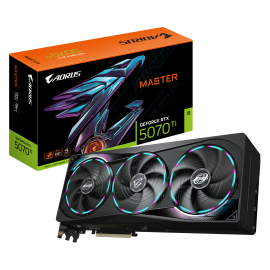 Gigabyte GeForce RTX 5070 Ti AORUS MASTER OC Placa Gráfica 16GB GDDR7 256-bit PCIe 5.0 - 9VN507TAM-00-G10 - 4719331355678