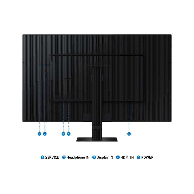 Samsung ViewFinity S7 S32D700EAU LED Monitor Profissional Plano, 81,3 cm (32"), 3840 x 2160 pixels 4K Ultra HD, 60Hz, HDMI, DisplayPort, Pivot, Ajuste de inclinação, Preto - LS32D700EAUXEN - 8806095541969