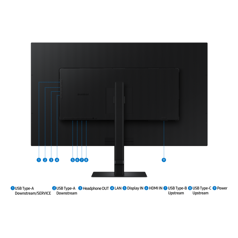 Samsung ViewFinity S8 S80UD VA Monitor Profissional Plano, 94 cm (37"), 3840 x 2160 pixels 4K Ultra HD, 60Hz, USB-C, DisplayPort, HDMI, Ajuste de Altura, Pivot, Preto - LS37D804UAUXEN - 8806095972077