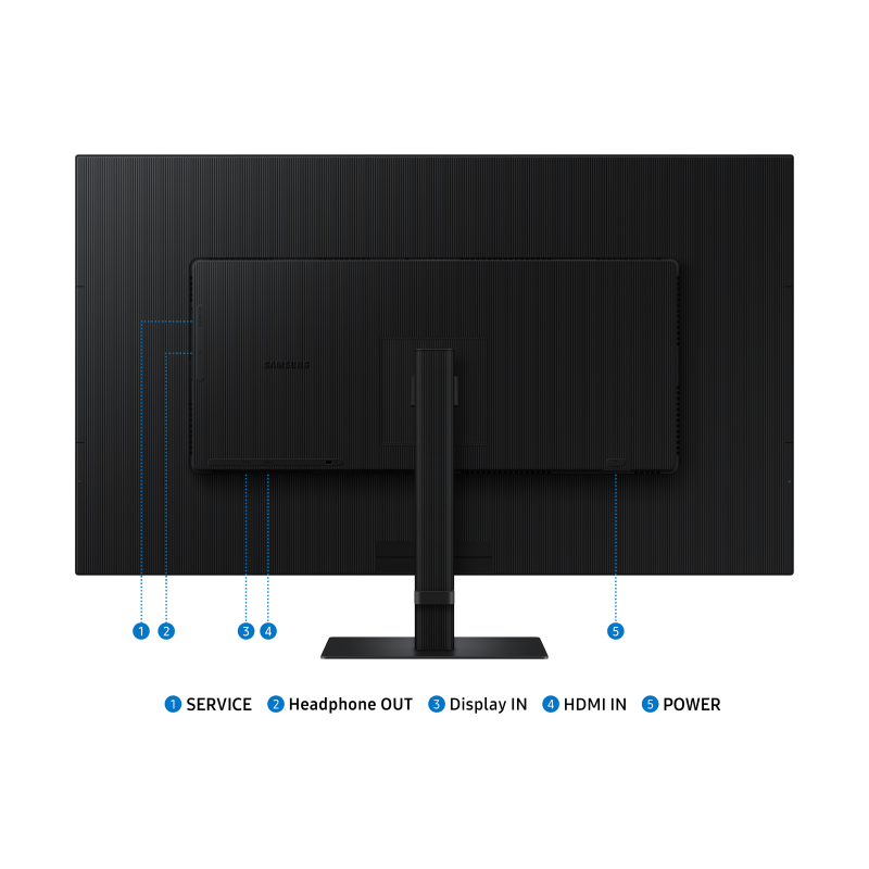Samsung ViewFinity S7 S37D700EAU LCD Monitor Profissional Plano, 94 cm (37"), 3840 x 2160 pixels 4K Ultra HD, 60Hz, HDMI, DisplayPort, Porta de carregamento USB, Ajuste de inclinação, PIP, Preto - LS37D700EAUXEN - 8806095970998