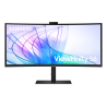 Samsung ViewFinity S6 S34C652VAU LCD Monitor Profissional Curvo, 86,4 cm (34"), 3440 x 1440 pixels UltraWide Quad HD, 100Hz, USB-C, DisplayPort, HDMI, Altifalantes Integrados, Ajuste de Altura, Câmera Embutida, Preto - LS34C652VAUXEN - 8806094974010