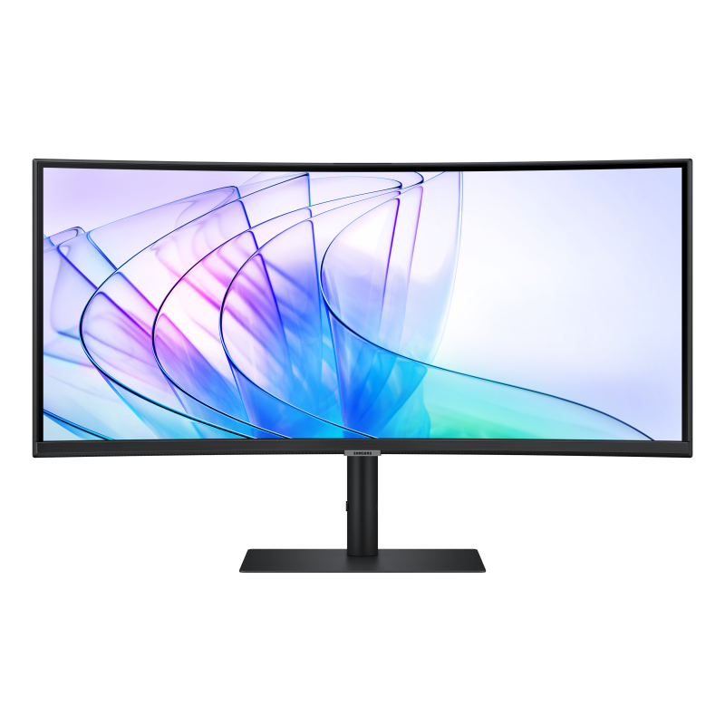 Samsung ViewFinity S6 S34C652VAU LCD Monitor Profissional Curvo, 86,4 cm (34"), 3440 x 1440 pixels UltraWide Quad HD, 100Hz, USB-C, DisplayPort, HDMI, Altifalantes Integrados, Ajuste de Altura, Câmera Embutida, Preto - LS34C652VAUXEN - 8806094974010