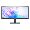 Samsung ViewFinity S6 S34C652VAU LCD Monitor Profissional Curvo, 86,4 cm (34"), 3440 x 1440 pixels UltraWide Quad HD, 100Hz, USB-C, DisplayPort, HDMI, Altifalantes Integrados, Ajuste de Altura, Câmera Embutida, Preto - LS34C652VAUXEN - 8806094974010
