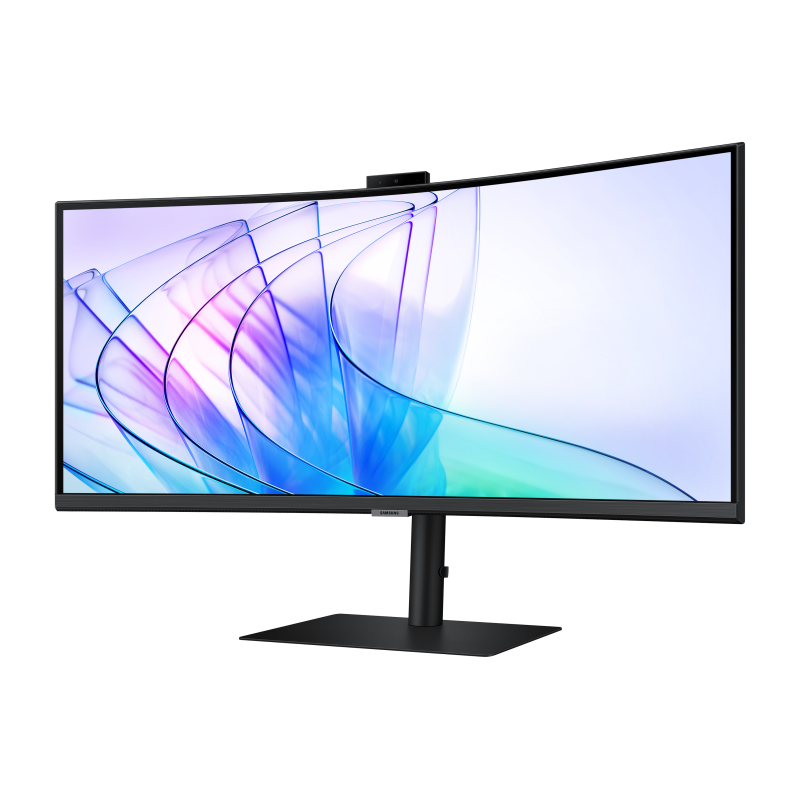 Samsung ViewFinity S6 S34C652VAU LCD Monitor Profissional Curvo, 86,4 cm (34"), 3440 x 1440 pixels UltraWide Quad HD, 100Hz, USB-C, DisplayPort, HDMI, Altifalantes Integrados, Ajuste de Altura, Câmera Embutida, Preto - LS34C652VAUXEN - 8806094974010