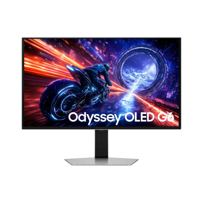Samsung Odyssey G6 G60SF S27FG604SU QD-OLED Monitor Gaming Plano, 68,6 cm (27"), 2560 x 1440 pixels Quad HD, 500Hz, USB-C, DisplayPort, HDMI, Ajuste de Altura, Pivot, Prateado - LS27FG604SUXEN - 8806097455929