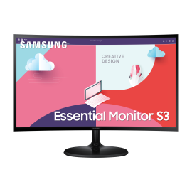 Samsung Essential S27C364EAU LCD Monitor Profissional Curvo, 68,6 cm (27"), 1920 x 1080 pixels Full HD, 75Hz, HDMI, AMD FreeSync, Ajuste de inclinação, Preto - LS27C364EAUXEN - 8806094769395