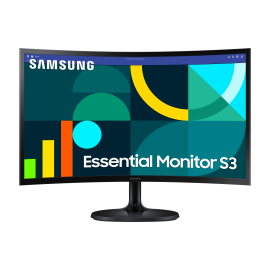 Samsung Essential S24D364GAU LCD Monitor Profissional Curvo, 61 cm (24"), 1920 x 1080 pixels Full HD, 100Hz, HDMI, Ajuste de inclinação, Preto - LS24D364GAUXEN - 8806095585321