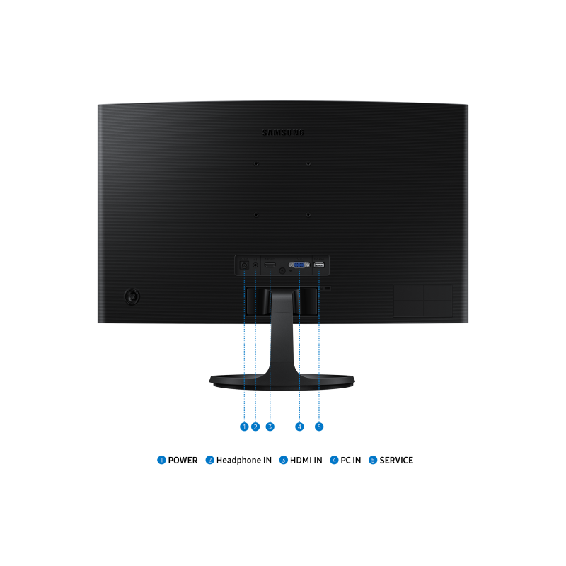 Samsung Essential S24D364GAU LCD Monitor Profissional Curvo, 61 cm (24"), 1920 x 1080 pixels Full HD, 100Hz, HDMI, Ajuste de inclinação, Preto - LS24D364GAUXEN - 8806095585321