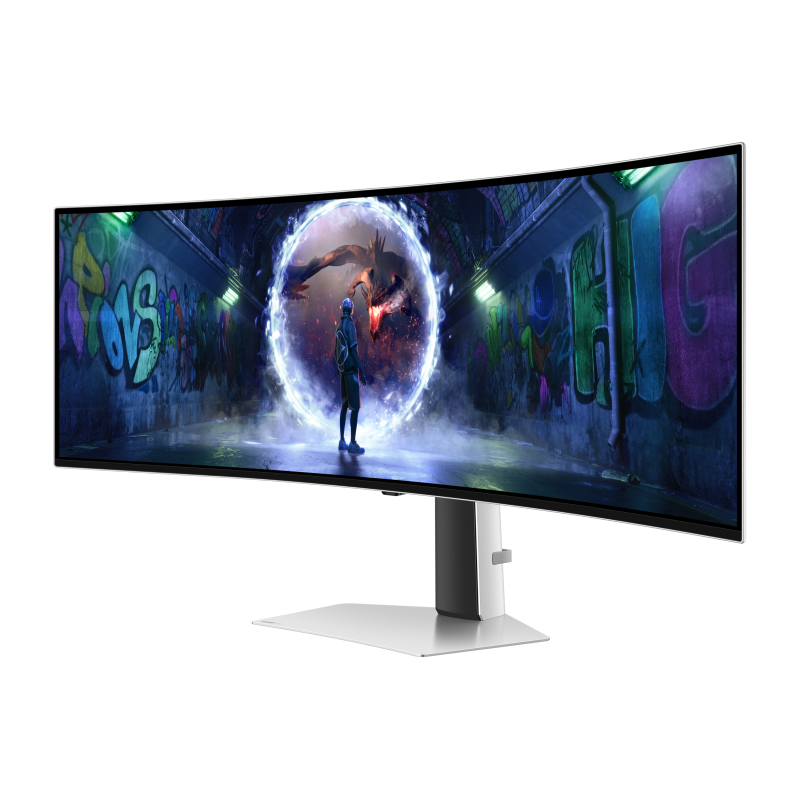 Samsung Odyssey G9 S49DG934SU OLED Monitor Gaming Curvo, 124,5 cm (49"), 5120 x 1440 pixels Dual QHD, 240Hz, USB-C, DisplayPort, HDMI, Ajuste de Altura, Prateado - LS49DG934SUXEN - 8806095700656