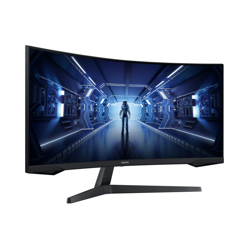Samsung Odyssey G5 LC34G55TWWP LED Monitor Gaming Curvo, 86,4 cm (34"), 3440 x 1440 pixels UltraWide Quad HD, 165Hz, USB-C, DisplayPort, HDMI, Ajuste de inclinação, Preto - LC34G55TWWPXEN - 8806094796315