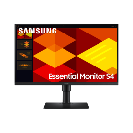 Samsung Essential LS24D400GAU LCD Monitor Profissional Plano, 61 cm (24"), 1920 x 1080 pixels Full HD, 100Hz, HDMI, DisplayPort, Ajuste de Altura, Pivot, Preto - LS24D400GAUXEN - 8806095802992