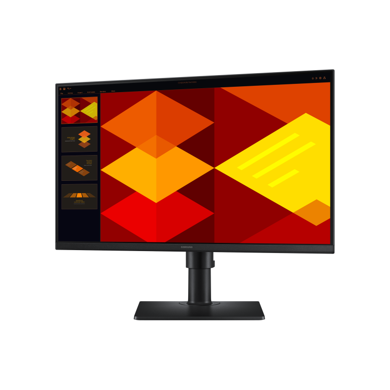 Samsung Essential LS24D400GAU LCD Monitor Profissional Plano, 61 cm (24"), 1920 x 1080 pixels Full HD, 100Hz, HDMI, DisplayPort, Ajuste de Altura, Pivot, Preto - LS24D400GAUXEN - 8806095802992