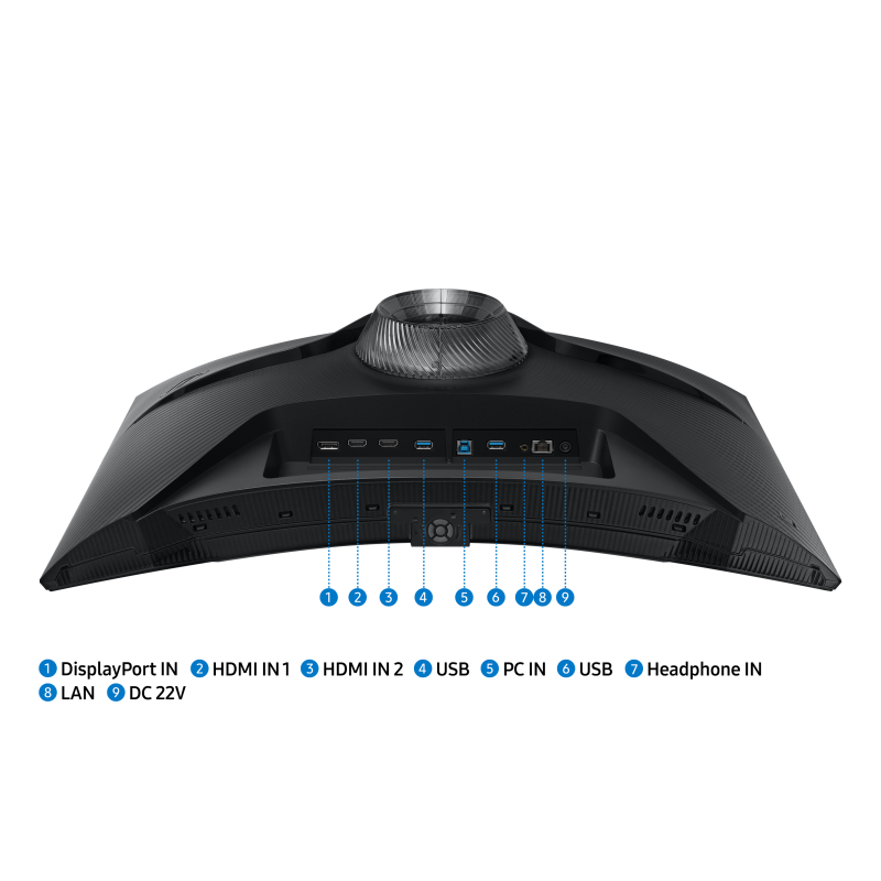 Samsung Odyssey G6 S27BG650EU VA Monitor Gaming Curvo, 68,6 cm (27"), 2560 x 1440 pixels Quad HD, 240Hz, HDMI, DisplayPort, USB-C, Ajuste de Altura, Pivot, Altifalantes Integrados, Preto - LS27BG650EUXEN - 8806094192599