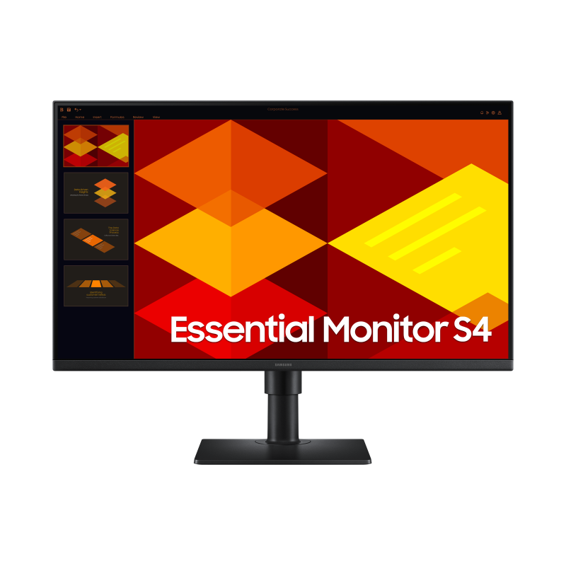Samsung Essential S27D400GAU LCD Monitor Profissional Plano, 68,6 cm (27"), 1920 x 1080 pixels Full HD, 100Hz, HDMI, DisplayPort, Ajuste de Altura, Pivot, Preto - LS27D400GAUXEN - 8806095803050