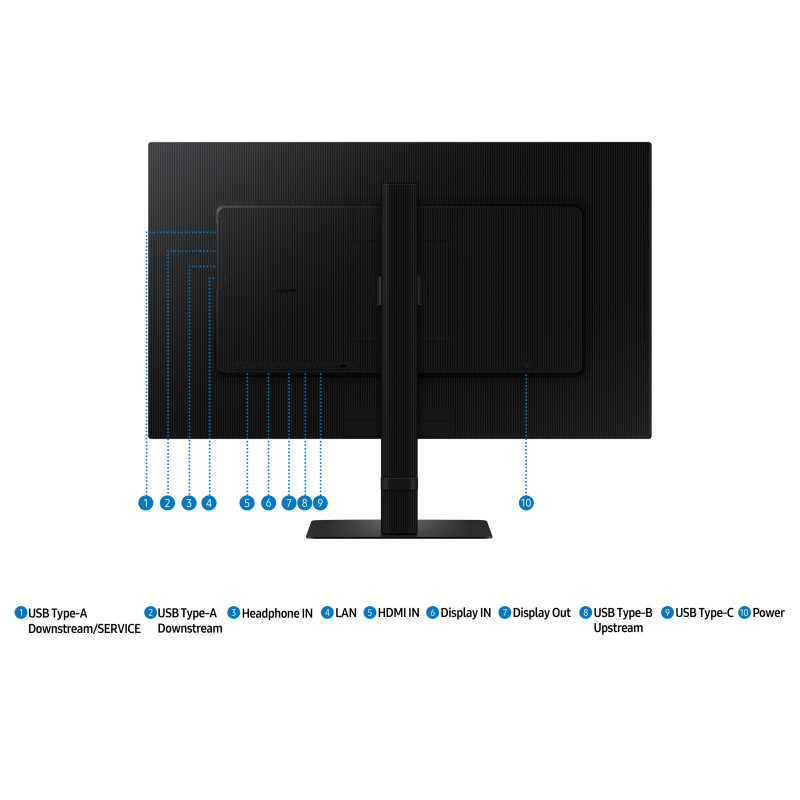 Samsung ViewFinity S27D600UAU LCD Monitor Profissional Plano, 68,6 cm (27"), 2560 x 1440 pixels Quad HD, 100Hz, USB-C, DisplayPort, HDMI, Ajuste de Altura, Pivot, Preto - LS27D600UAUXEN - 8806095524658